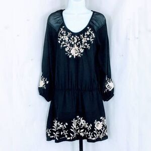 Joie Avanta Silk Mini Dress size XS Embroidered Blouson